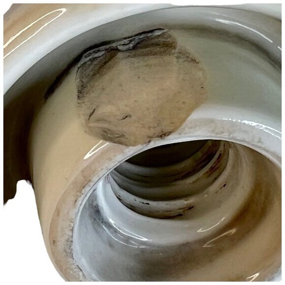 Ceramic White Glazed Knox Insulator Saddle Top Telephone Wire VTG Porcelain Chip - Picture 8 of 8
